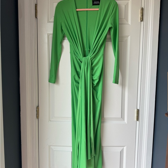 Solace London Dresses & Skirts - Solace London Long Sleeve Green Maxi Dress with Front Tie